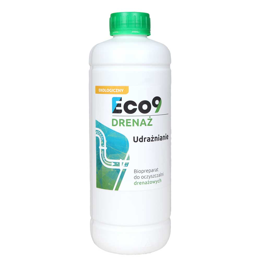 Eco9 DRENAŻ Udrożnianie drenażu 1000ml – środki do udrożniania rur